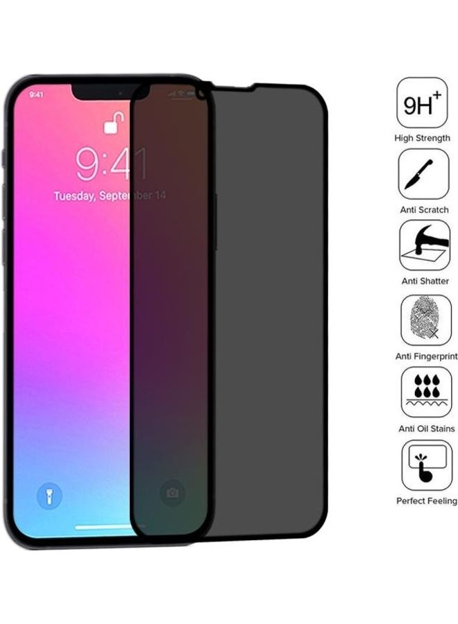 Anti Peeping Tempered Glass For iPhone 13/13 Pro Black - Image 3
